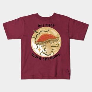 Less Meat More Shrooms Going Vegan Kids T-Shirt